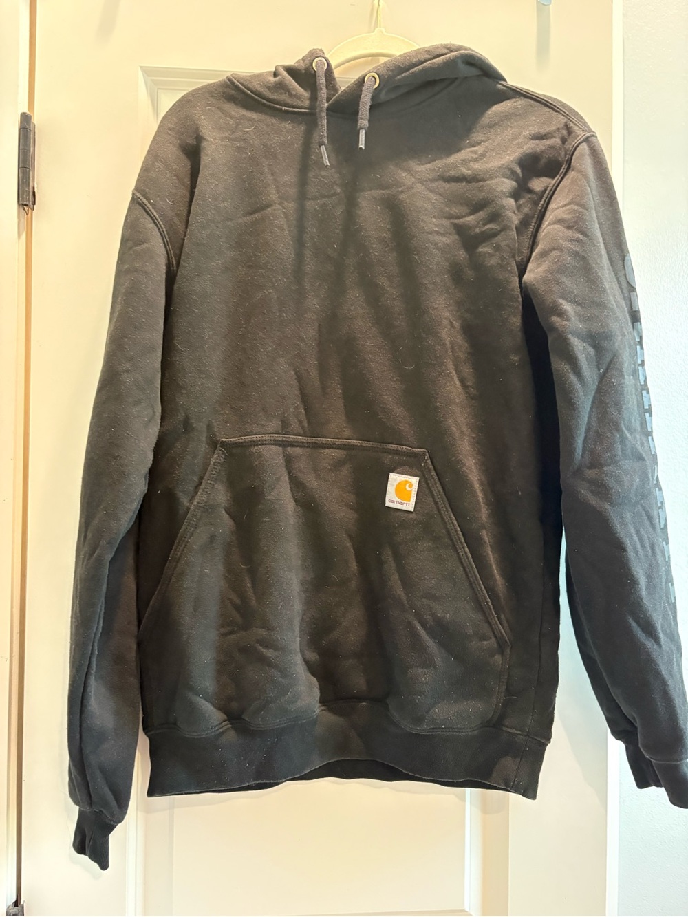 Carhartt Black Pullover Hoodie with Front Patch
